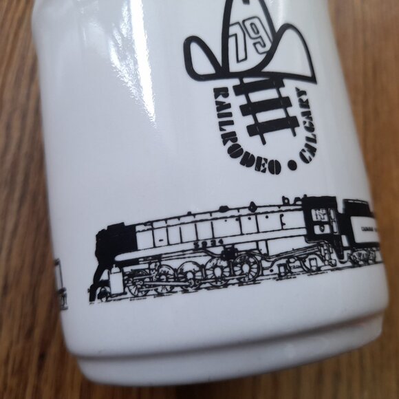 Vintage 70s Mug Train Railrodeo Calgary 1979 CP Canadian Pacific Railway Railfan - Picture 6 of 13